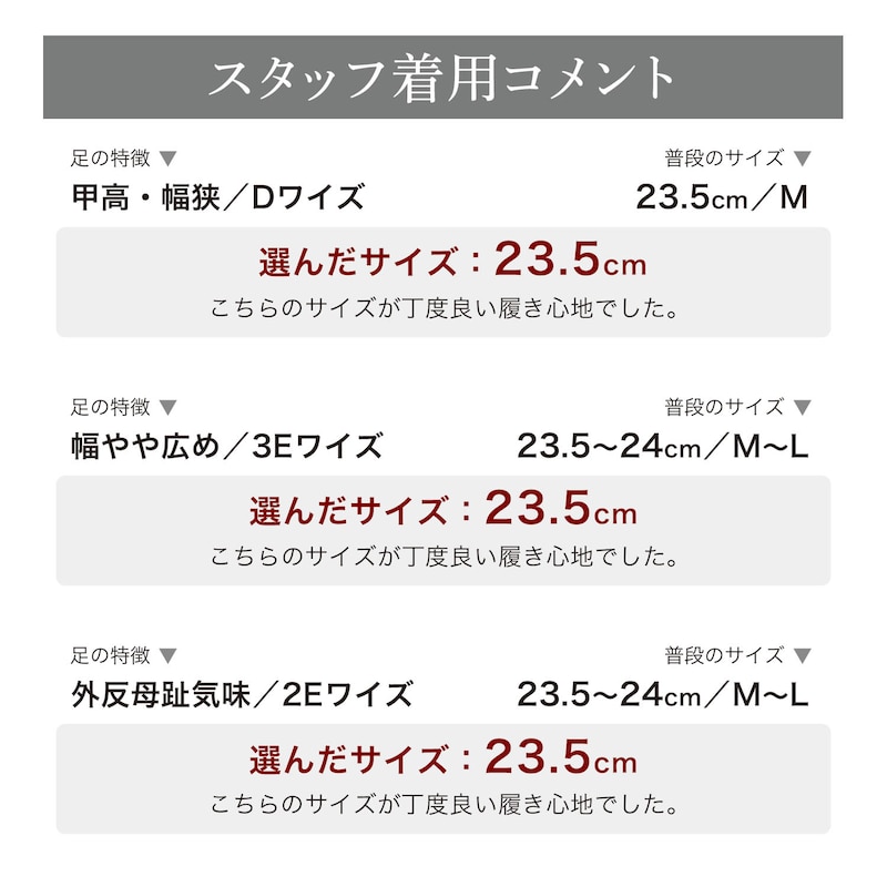 スタッフの着用コメント