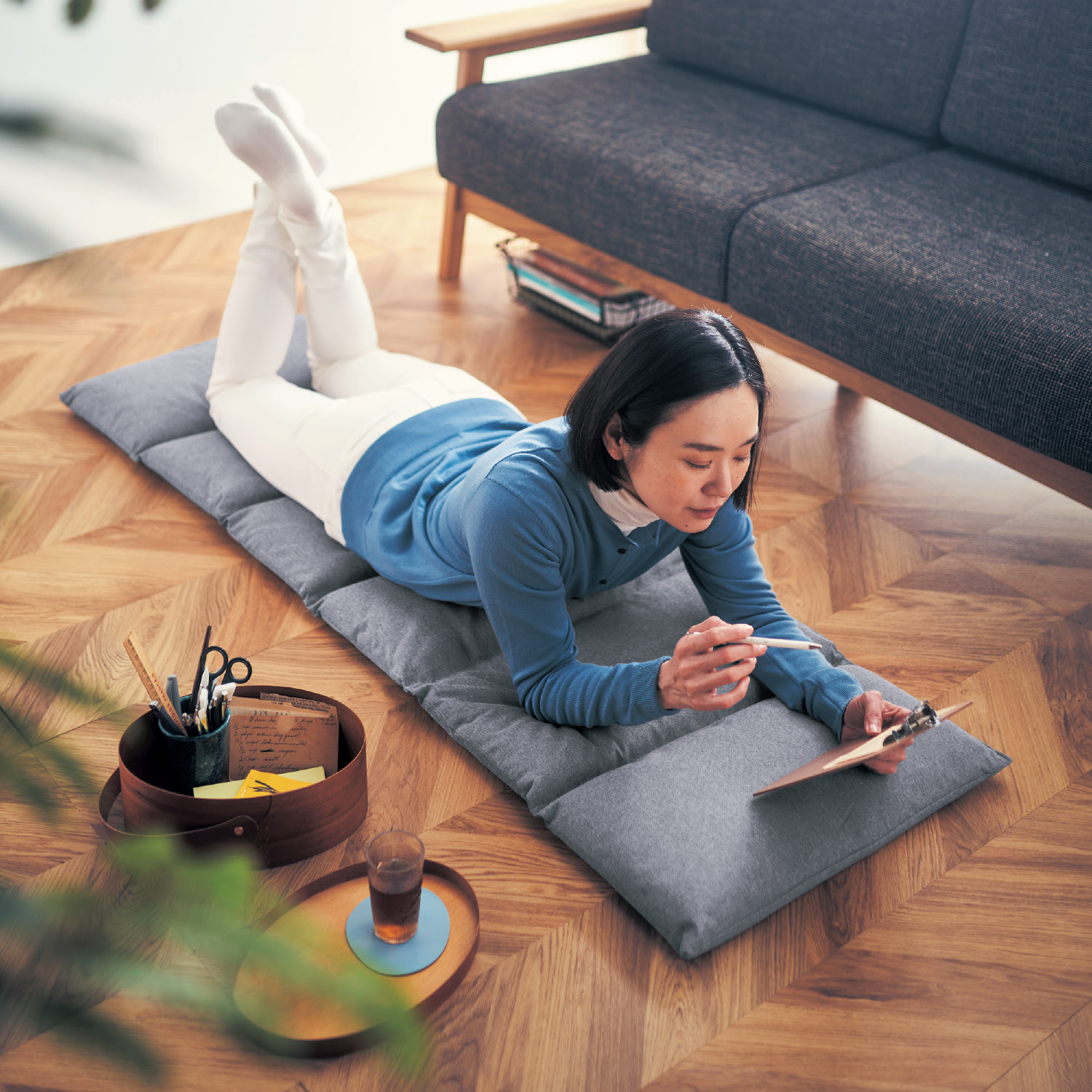 【ベルメゾン】通年使える素材のごろ寝マット