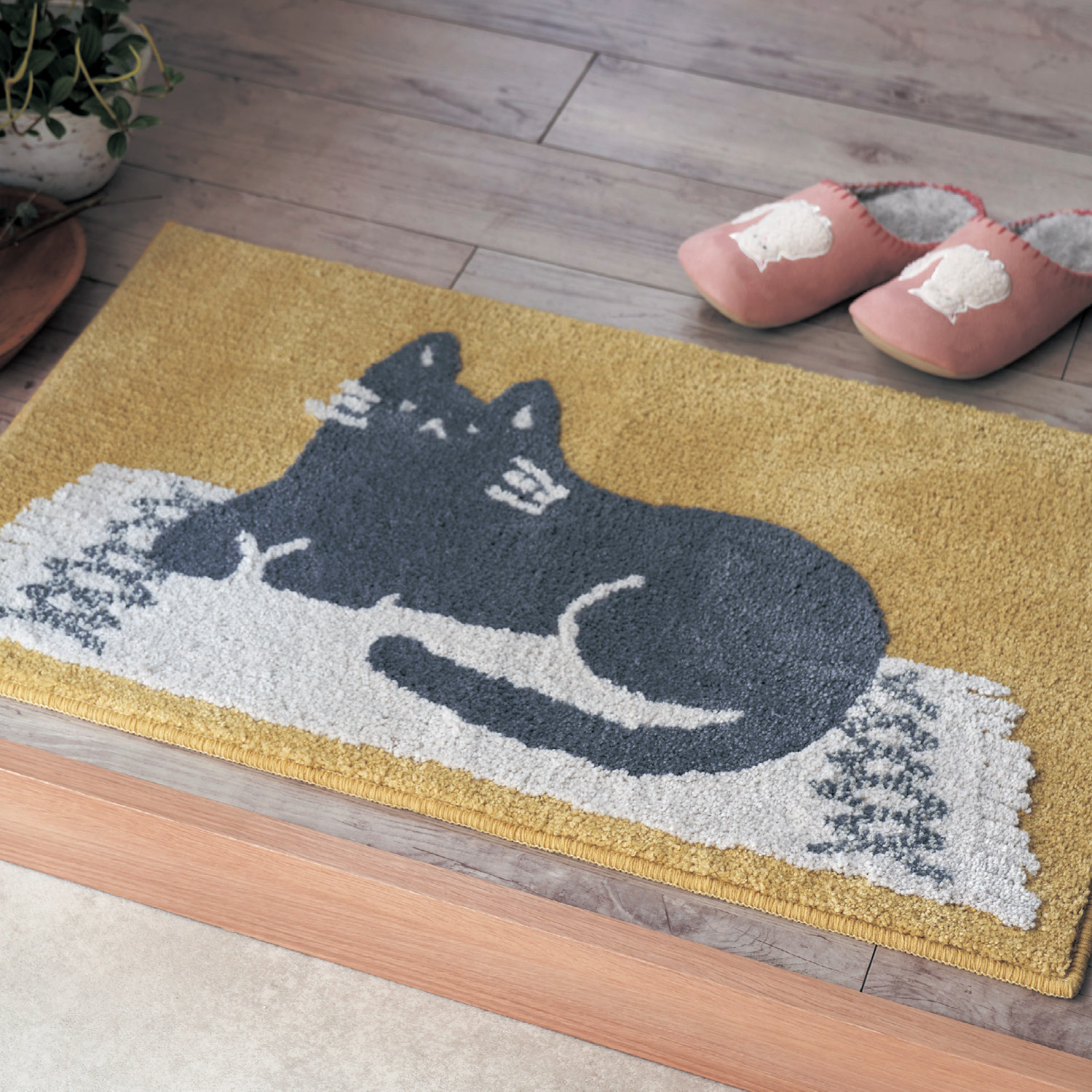 一目惚れデザインのネコ柄玄関マット <40×65cm> 一目惚れデザインのネコ柄玄関マット <40×65cm>