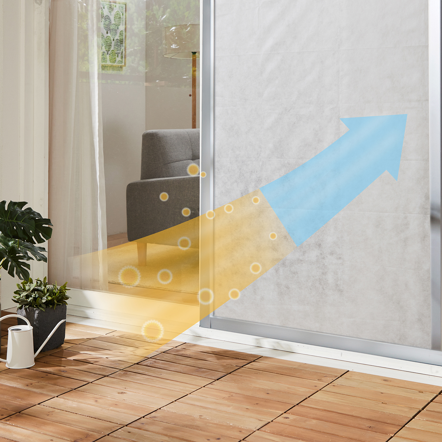 【ベルメゾン】花粉・ほこりの侵入防止に 網戸の目隠しシート