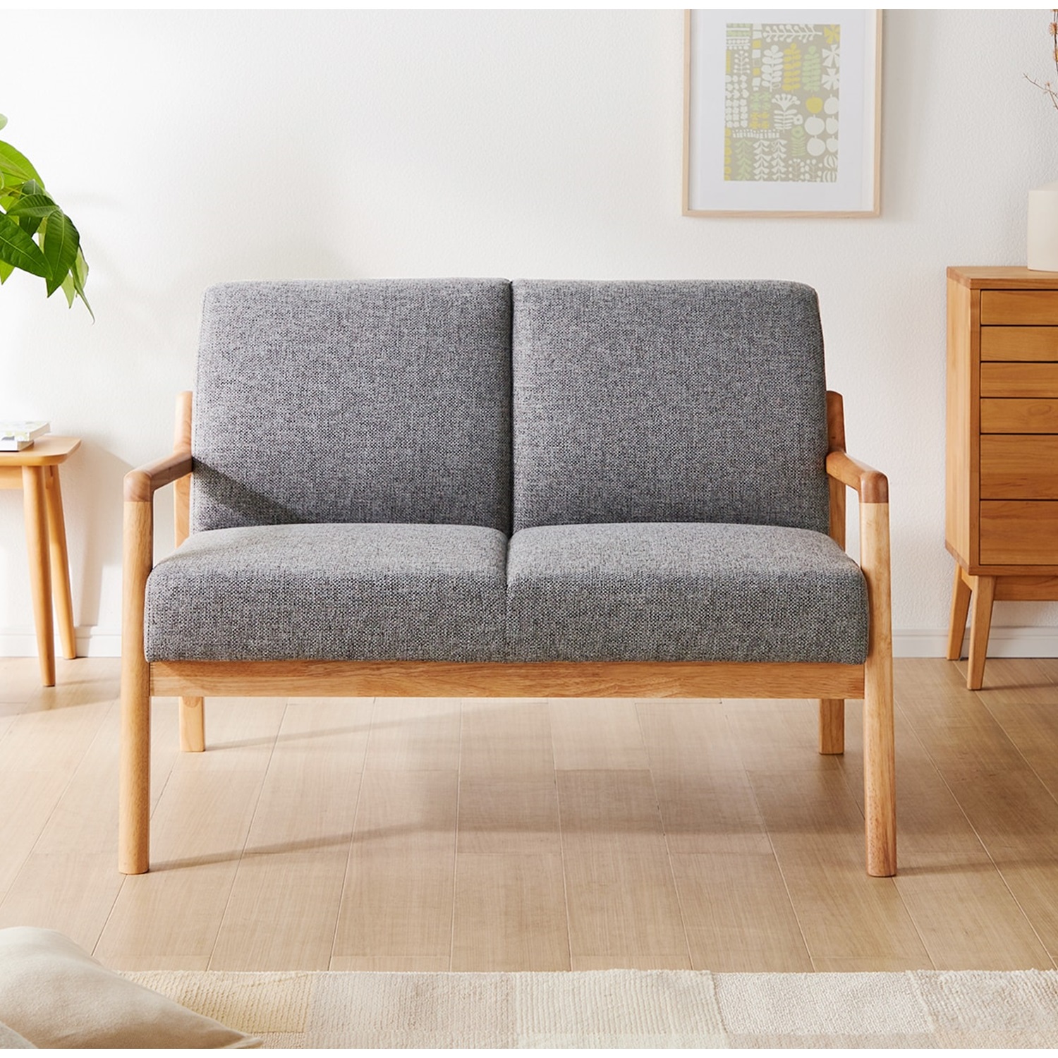 【ベルメゾン】木肘コンパクトソファー 【ベルメゾン】木肘コンパクトソファー