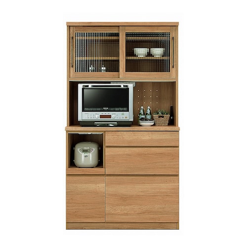木目調キッチンボード[日本製] ＜幅100cm／幅120cm＞