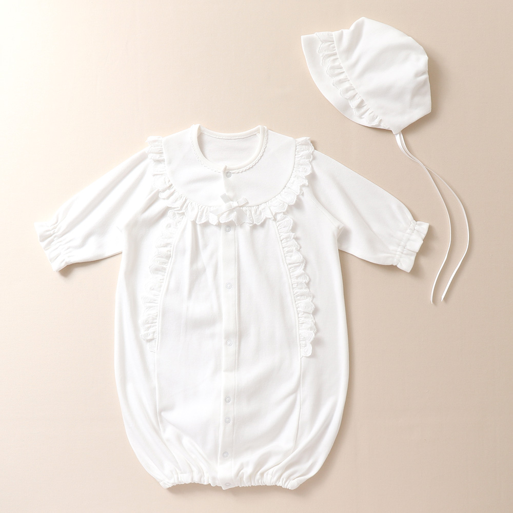 【ベルメゾン】抱優感スムースフード付きドレスオール【ベビー服 新生児】 【ベルメゾン】抱優感スムースフード付きドレスオール【ベビー服 新生児】