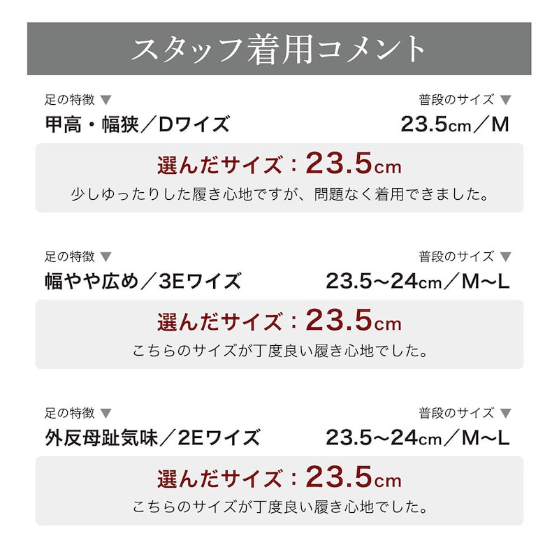 スタッフの着用コメント