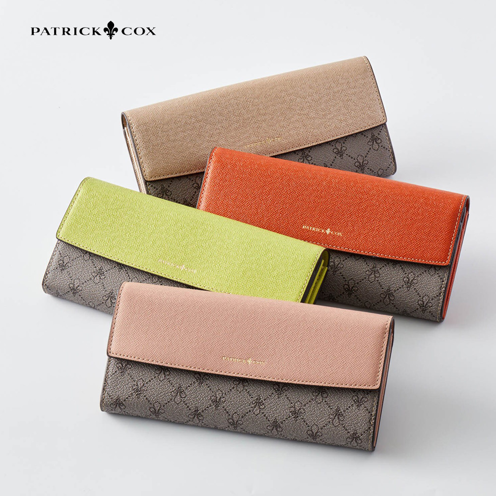 【パトリックコックス/Patrick Cox】本革使いモノグラム柄長財布