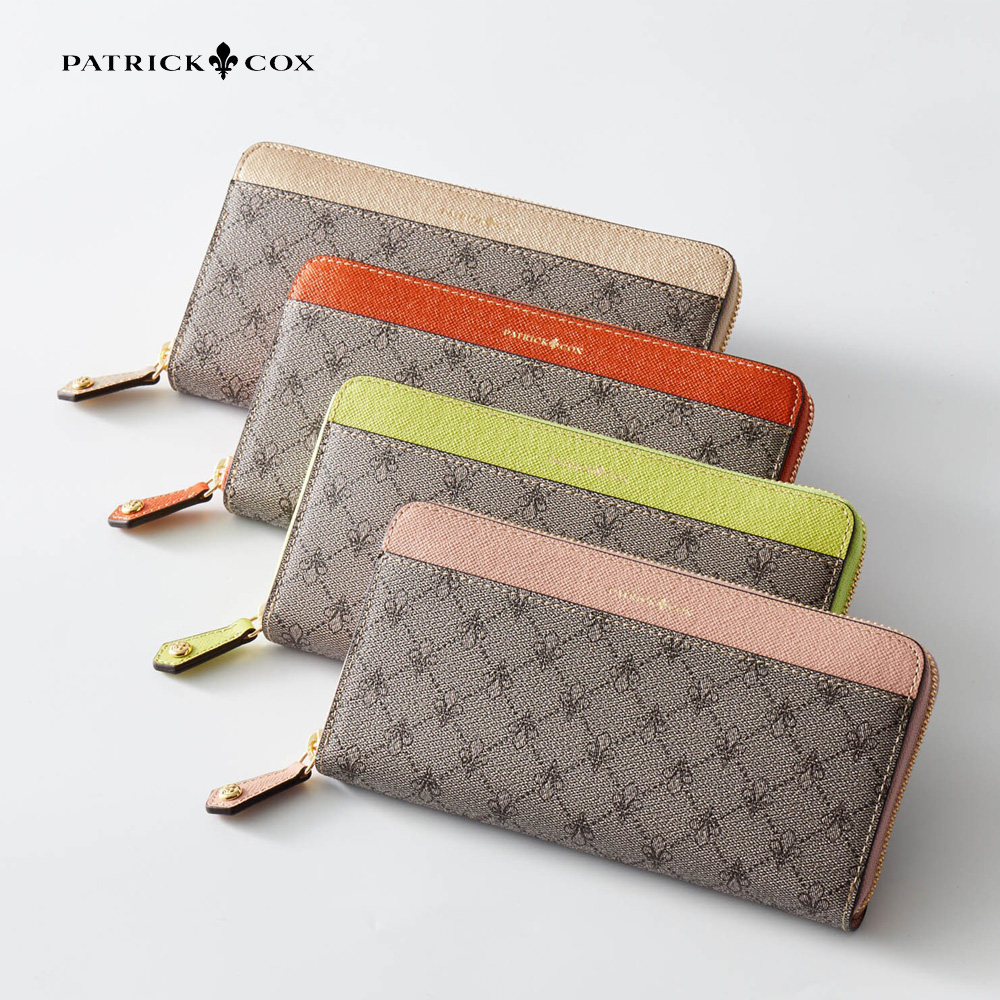 【パトリックコックス/Patrick Cox】本革使いラウンドファスナー長財布