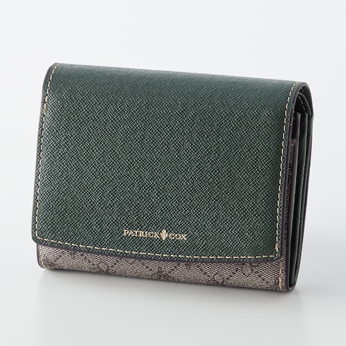 本革使い二つ折り財布