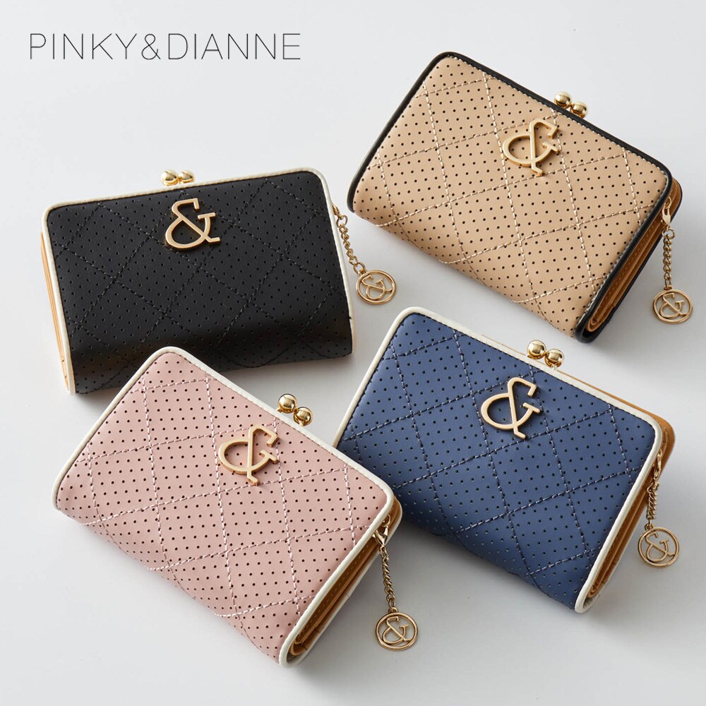 【ピンキー & ダイアン/PINKY & DIANNE】本革使いパンチング二つ折り財布