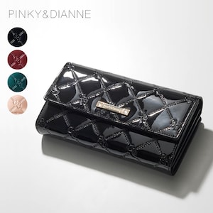 【ピンキー & ダイアン/PINKY & DIANNE】ロゴパーツ使いエナメルレザー調キルティング長財布