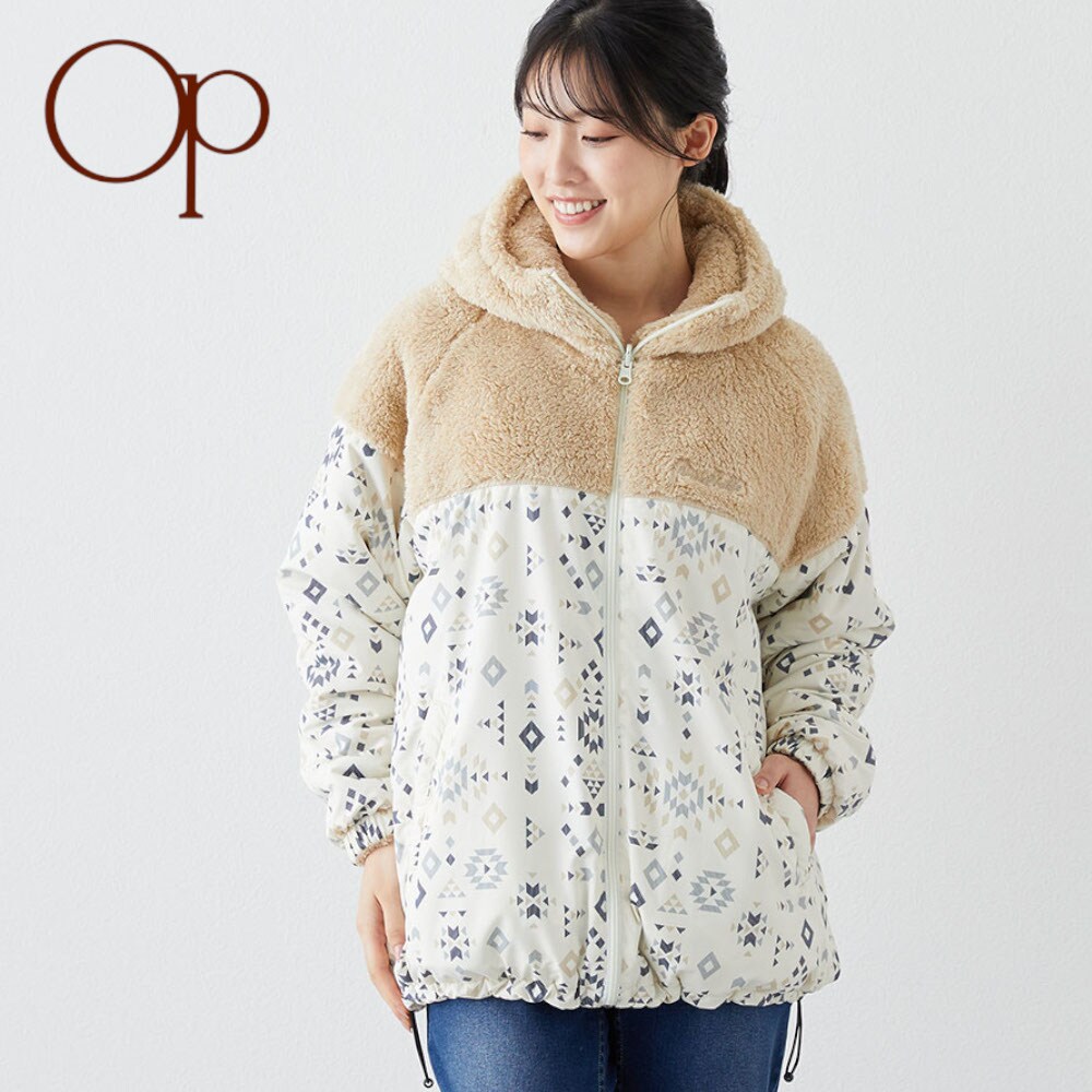 ボアリバーシブルジップアップジャケット(オーシャンパシフィック