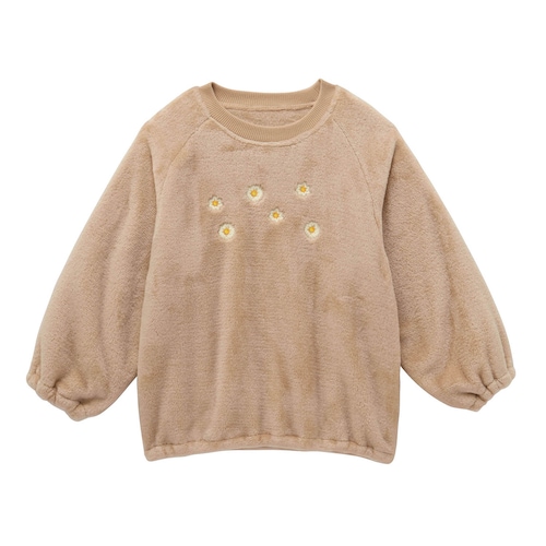 フラワー刺繍ベロアタッチフリースプルオーバー 【子供服 長袖】