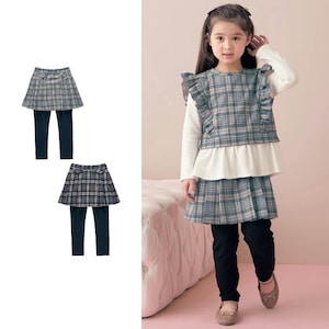 【ベルメゾン】チェックカットジャカード飾りフラップデザインスカッツ 【子供服】