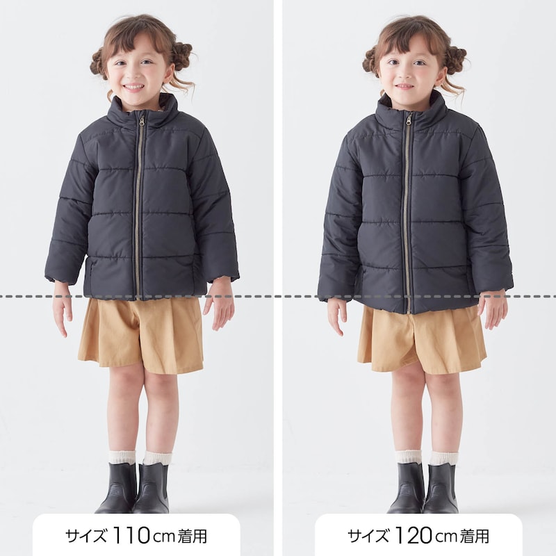 サイズ別着用比較／モデル身長113cm