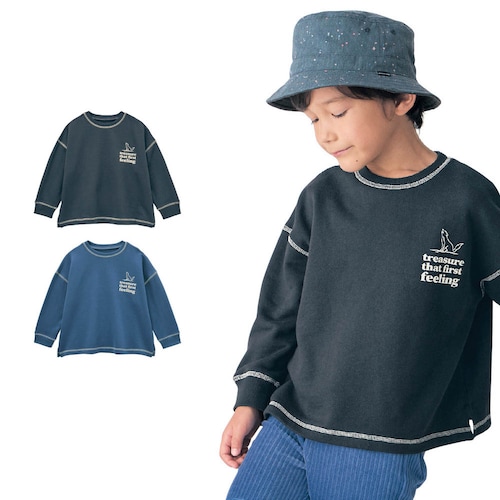 バックプリントスウェットシャツ 【子供服 長袖】