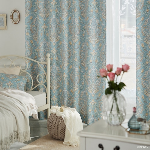 【５８サイズ】厚地遮光カーテン・クラシックビューティー「美女と野獣」