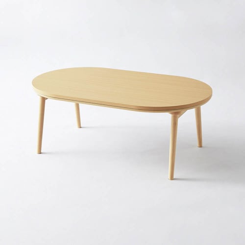 シンプルナチュラルなリバーシブル楕円形こたつテーブル ＜幅105／120cm＞