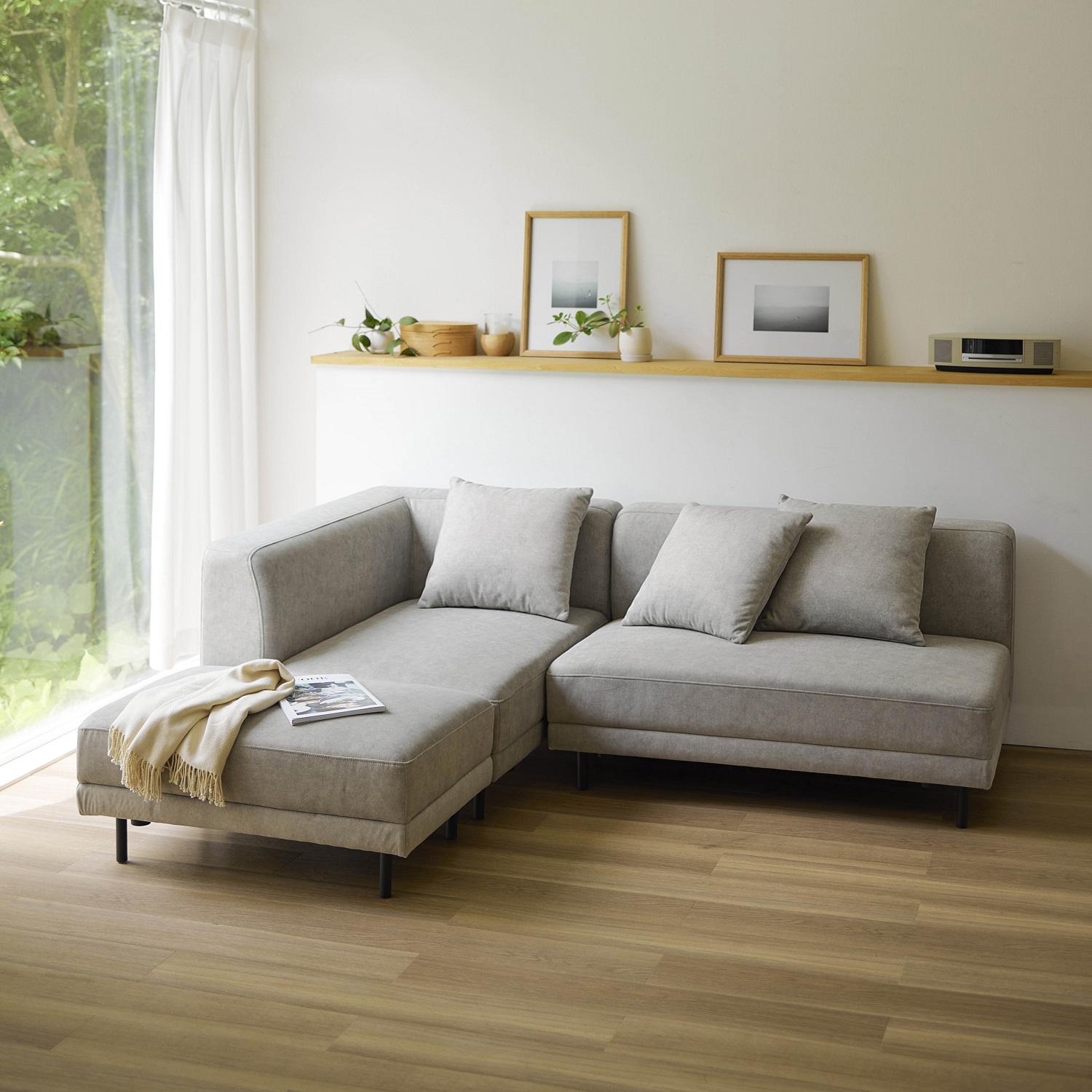 【BELLE MAISON DAYS】モダンデザインの撥水ユニットソファー