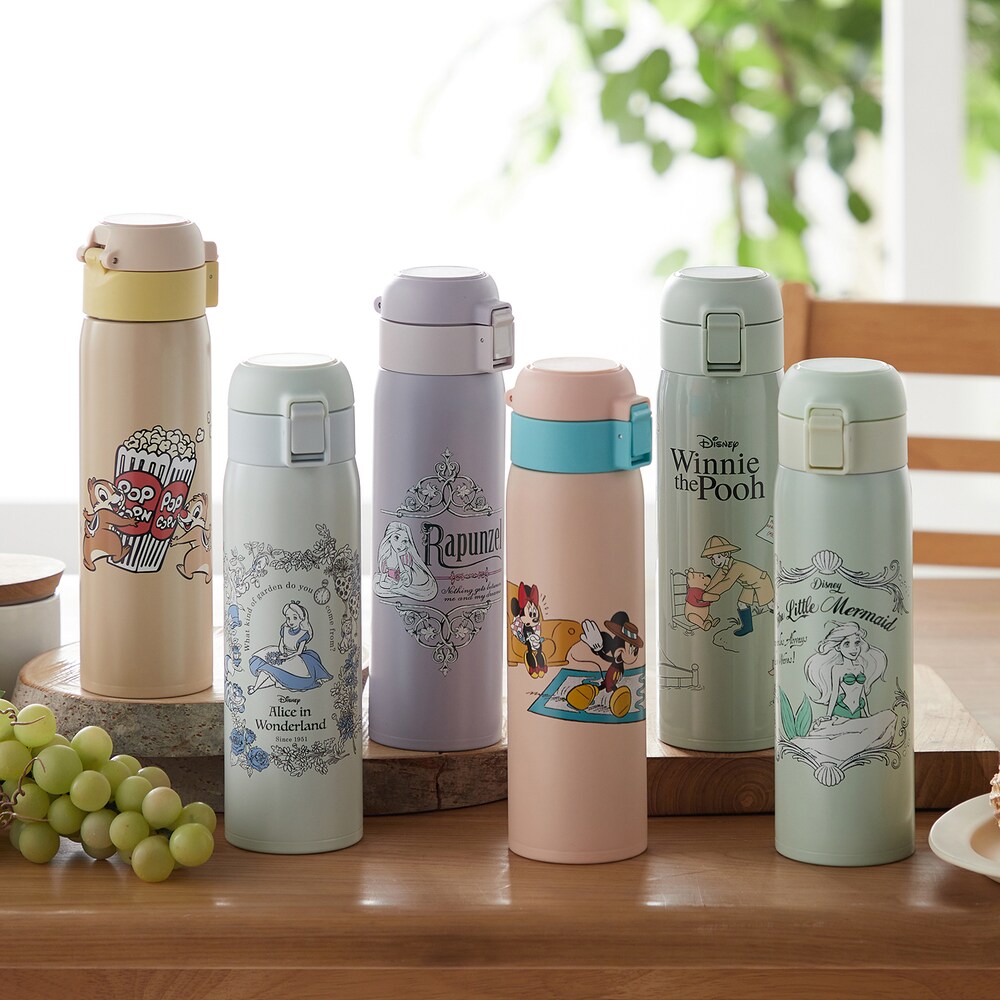 【ディズニー/Disney】ステンレスワンタッチボトル480ml(選べるキャラクター)