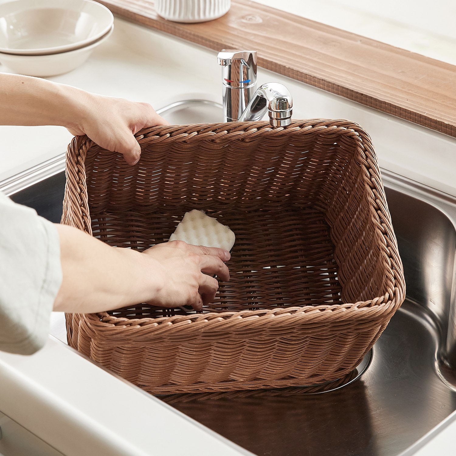 洗えるラタン調 抗菌ストレージかご(キレーネ/KLEANE)｜通販の