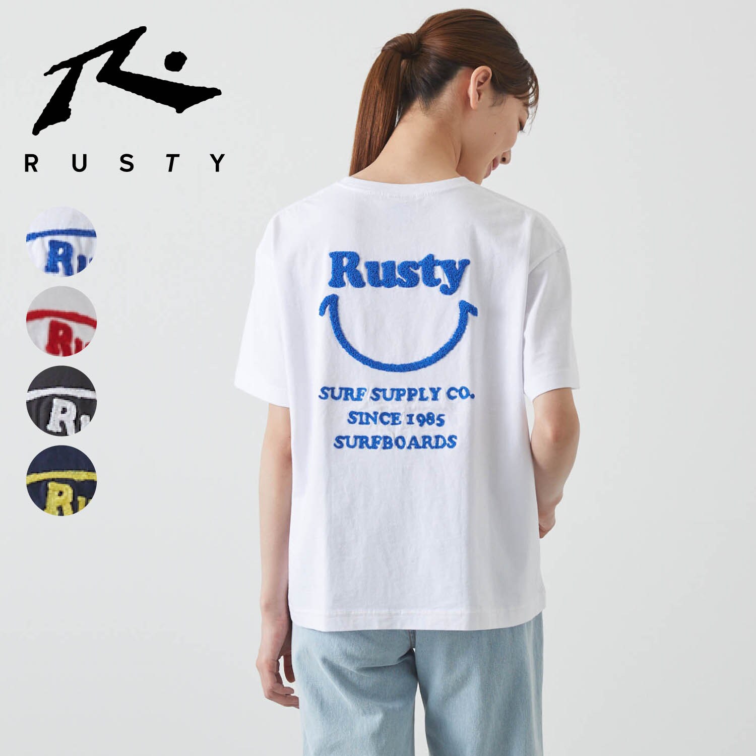 【ラスティ/RUSTY】バックスマイル半袖Tシャツ
