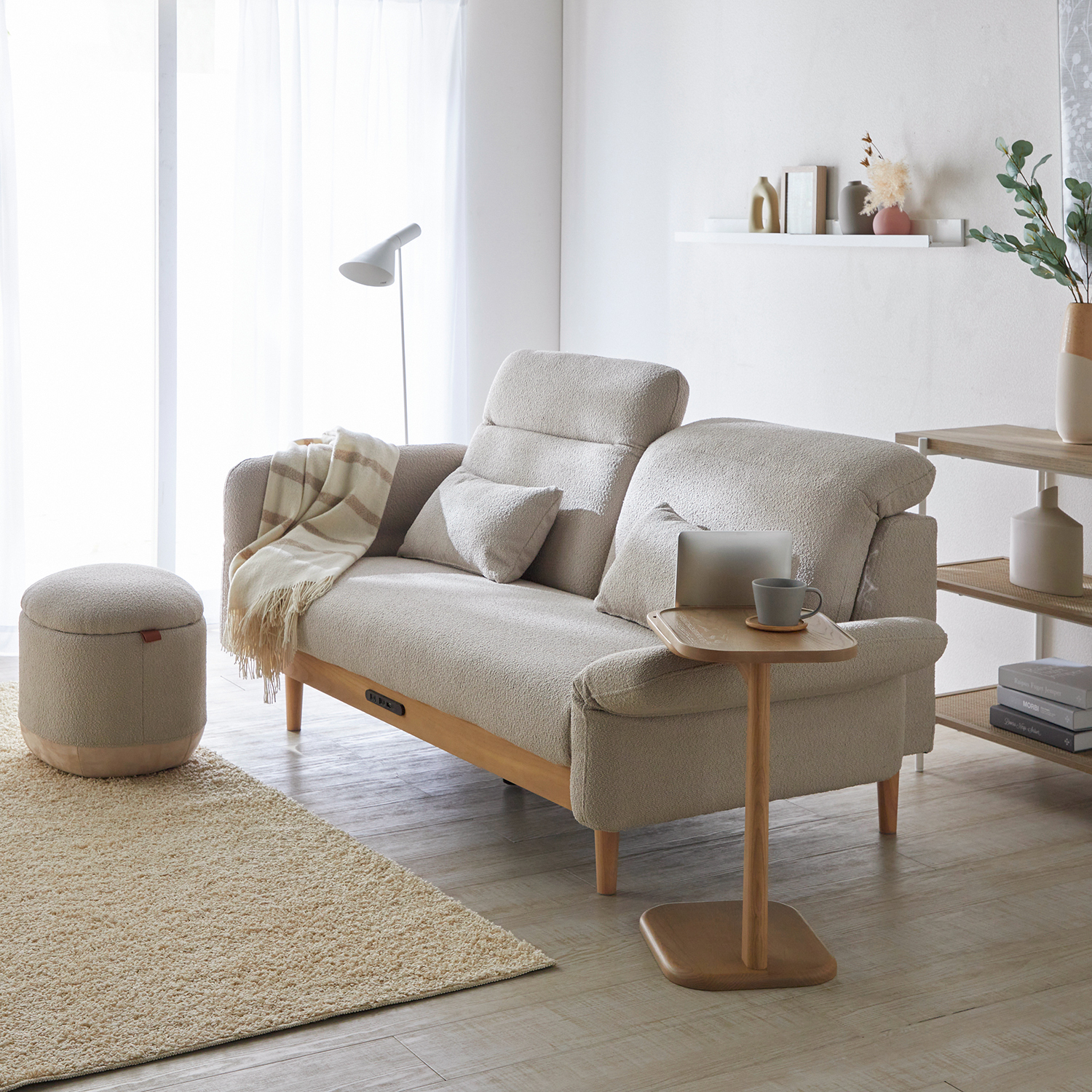 【ベルメゾン】コンセント・USBポート付 リクライニングソファー 【MARCHEF】