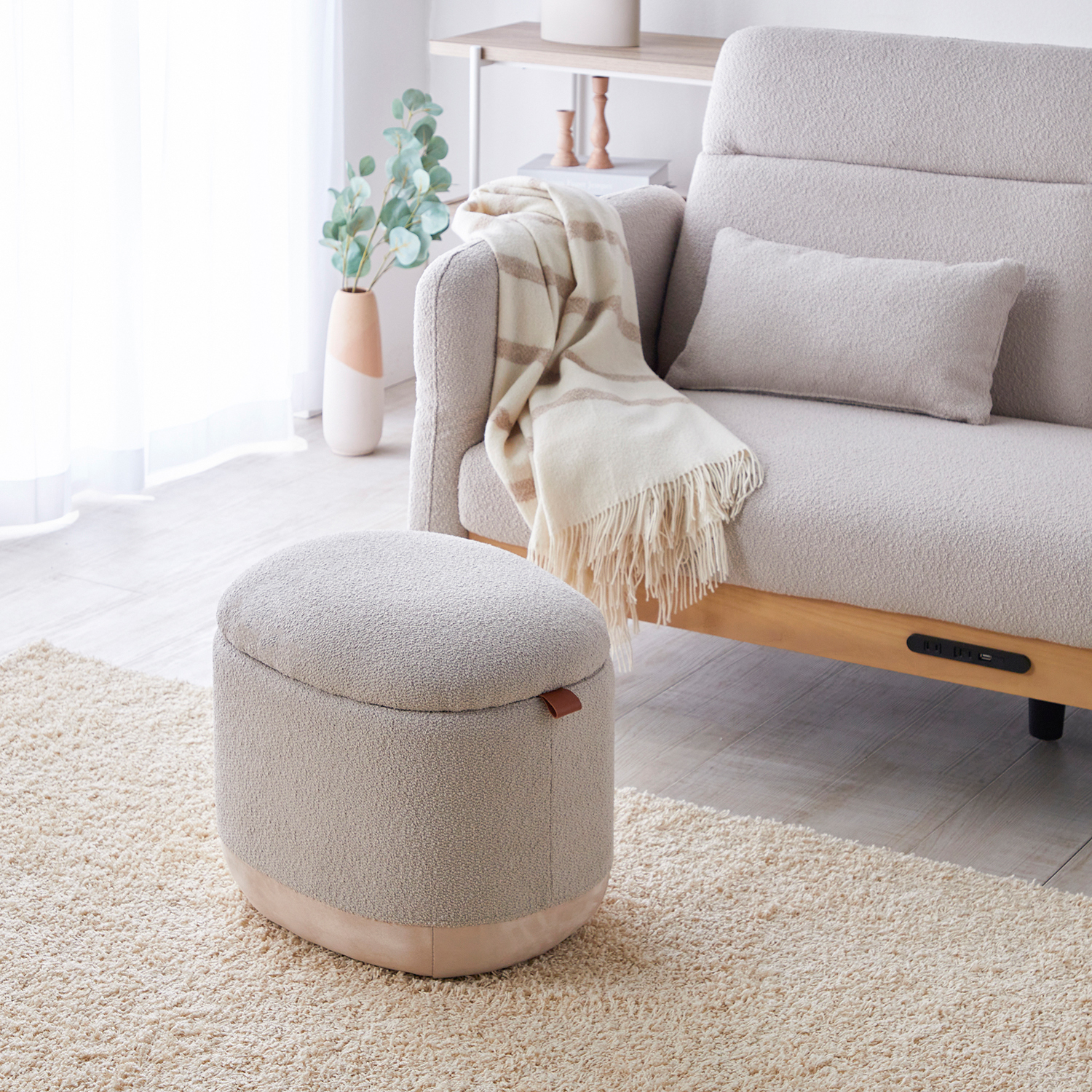 【ベルメゾン】座面下収納付きストレージスツール・オットマン 【MARCHEF】