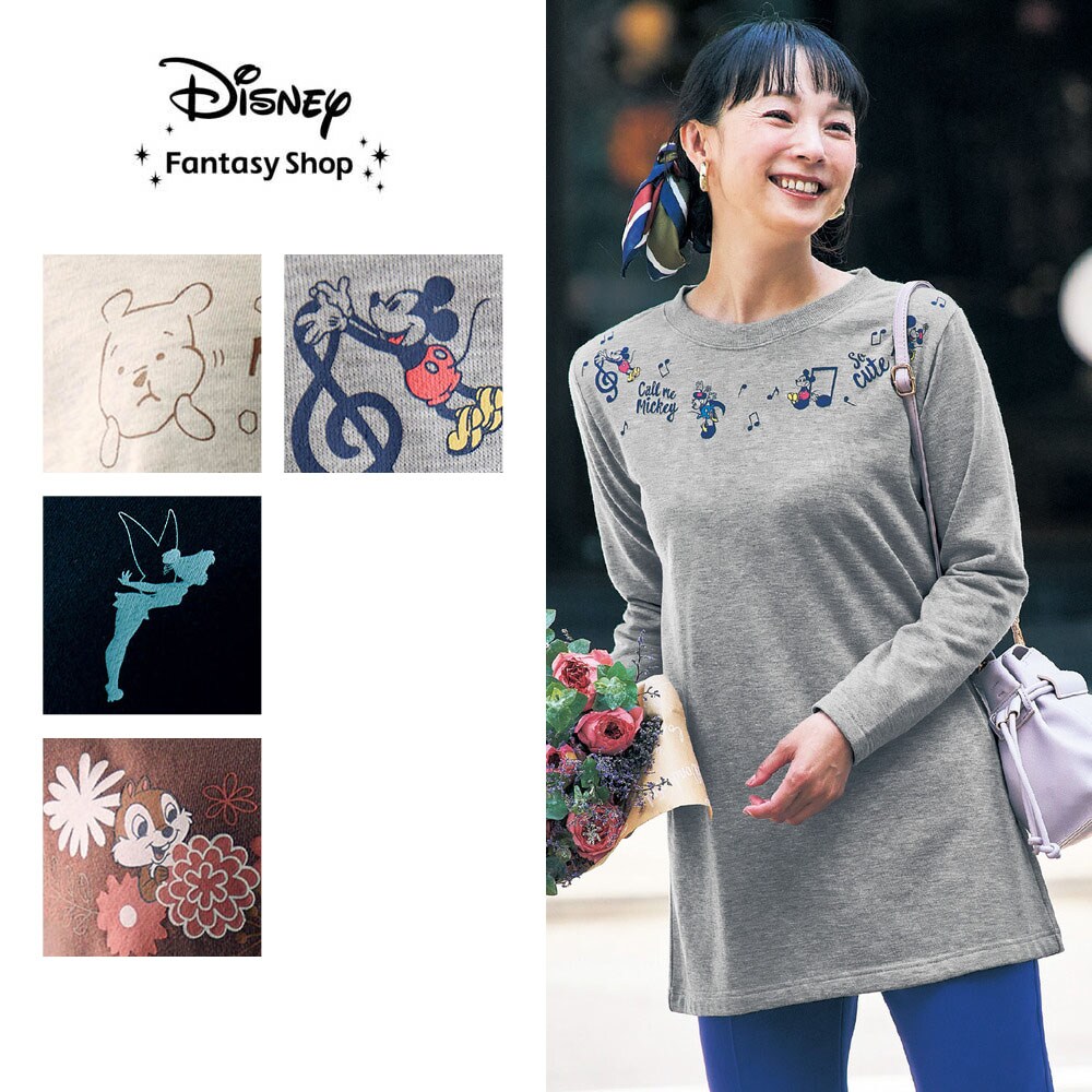 【ディズニー/Disney】ミニ裏毛チュニック(選べるキャラクター)