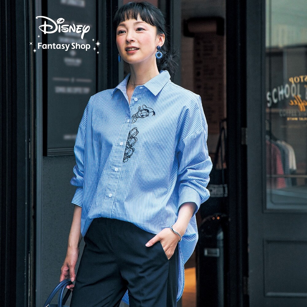 【ディズニー/Disney】ストライプシャツチュニック「ドナルド & ヒューイ・デューイ・ルーイ」