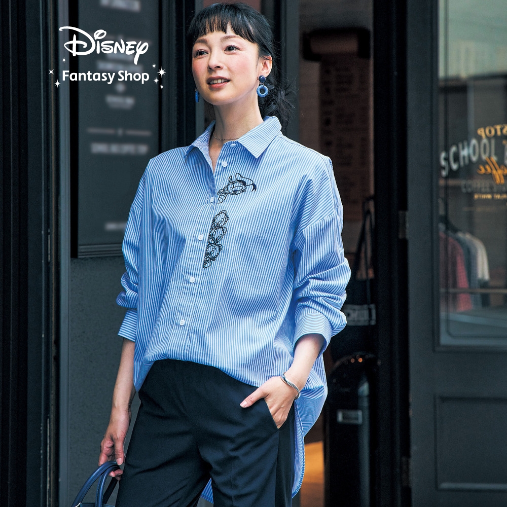【ディズニー/Disney】ストライプシャツチュニック「ドナルド & ヒューイ・デューイ・ルーイ」