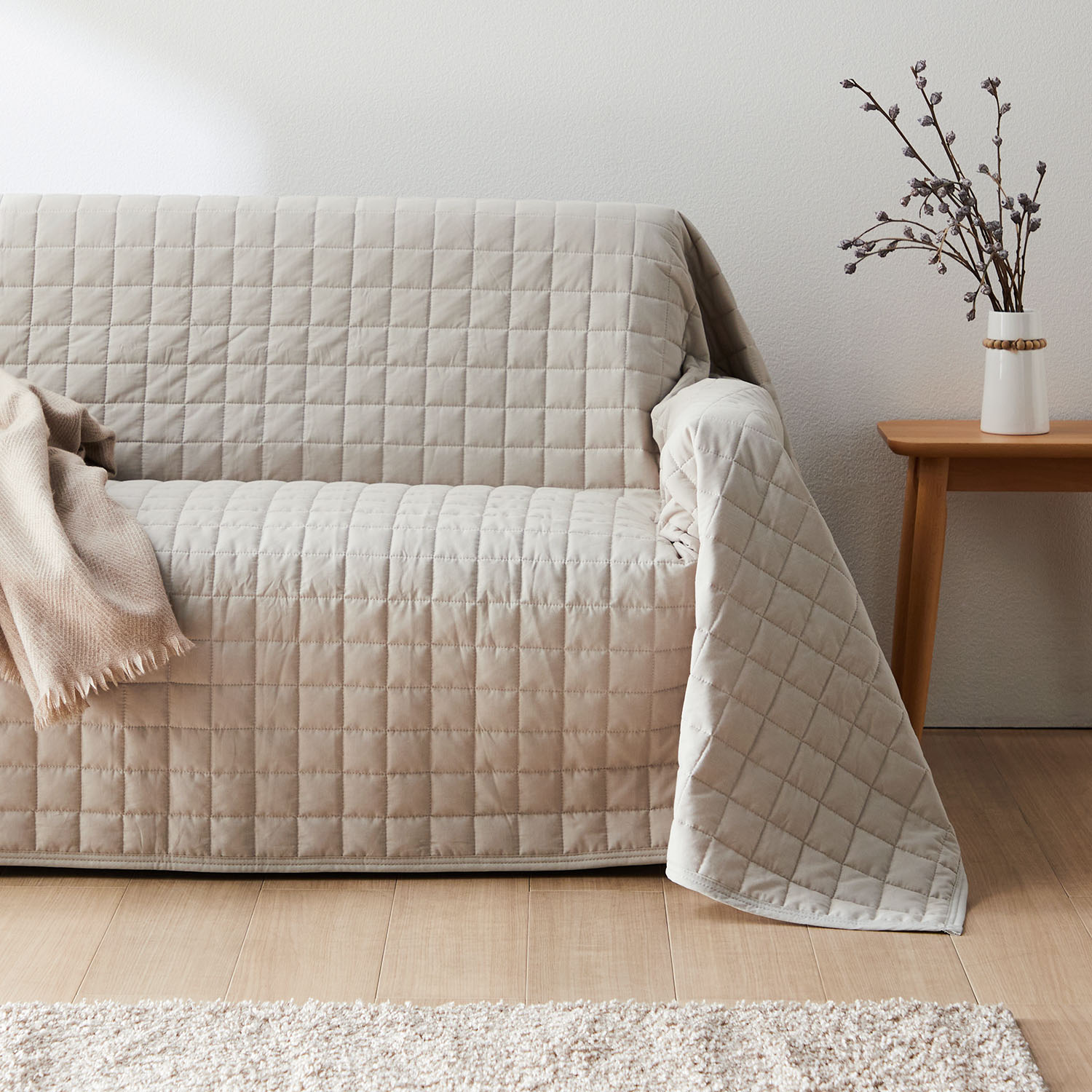 【BELLE MAISON DAYS】綿素材を使った先染め生地のマルチカバー 【こたつ布団の上掛けとしても使える】