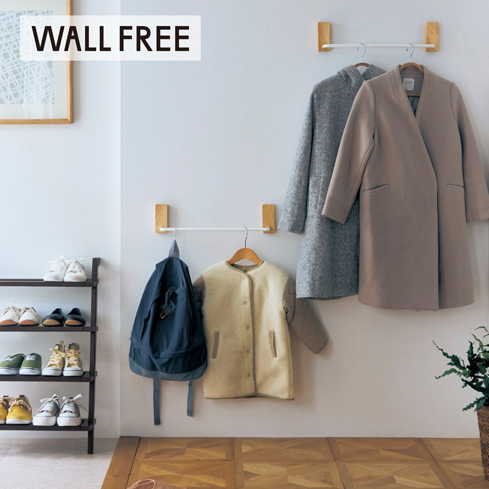 ピンで簡単設置 どこでも壁付け収納バー「WALL FREE」 【耐荷重10kg】 【SNSで話題】 ピンで簡単設置 どこでも壁付け収納バー「WALL FREE」 【耐荷重10kg】 【SNSで話題】
