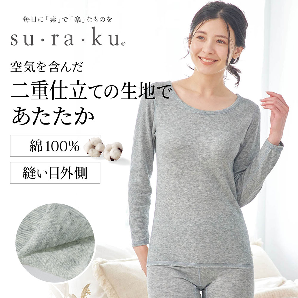 【スラク su・ra・ku】敏感肌さんのためのやわらか綿9分袖インナー