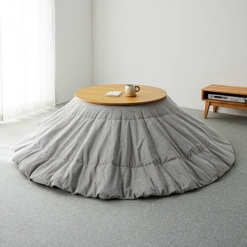 洗濯機で洗える撥水リバーシブルコーデュロイ調円形こたつ布団