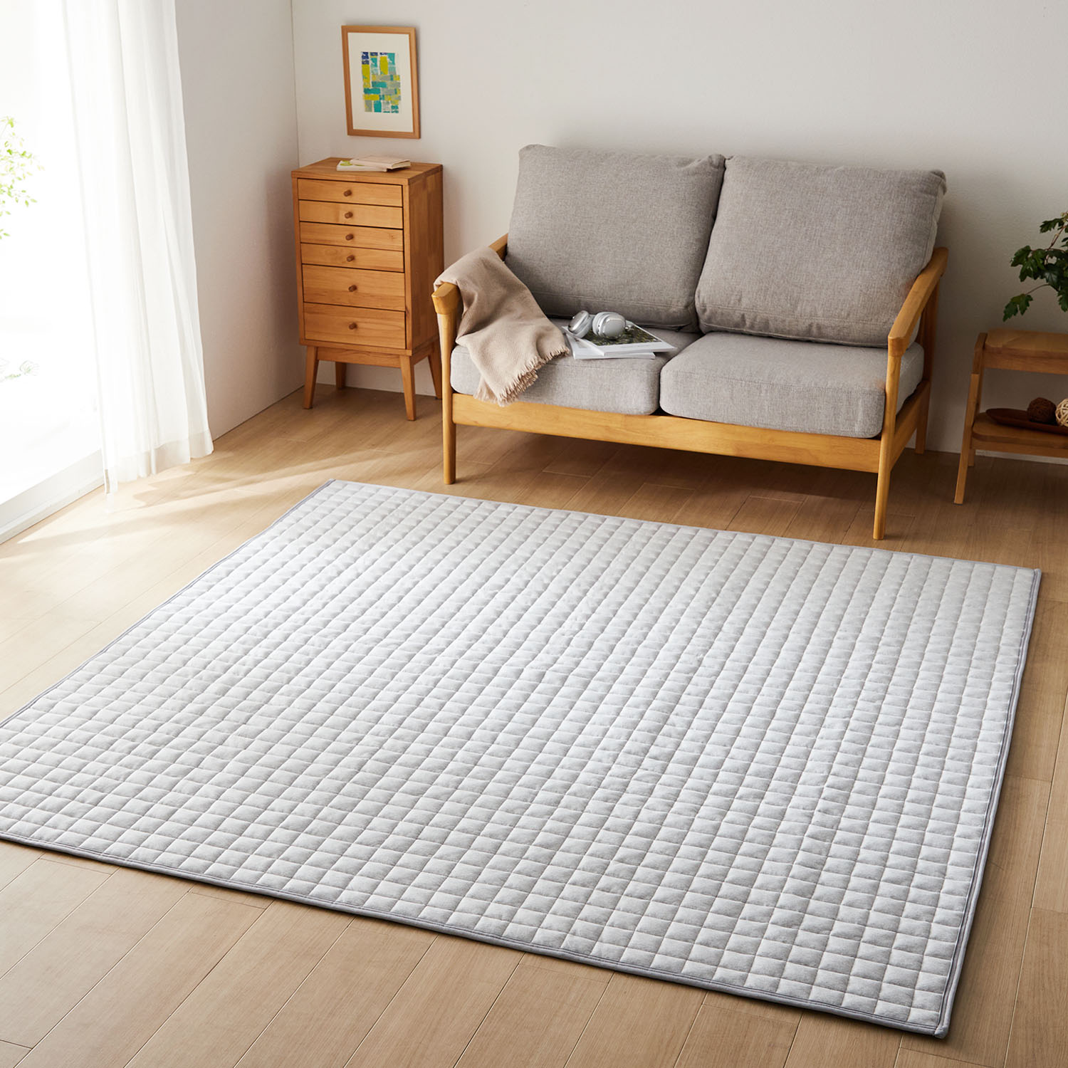 【ベルメゾン】肌触りにこだわったやわらかコットンのスウェットキルトラグ