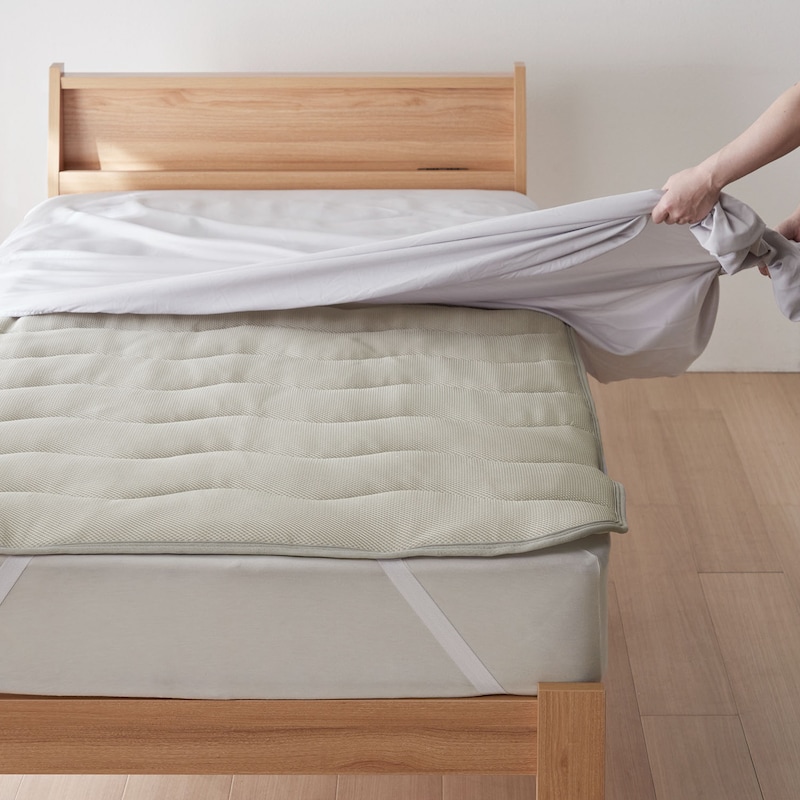 本品の上にシーツをかけての使用がオススメ
