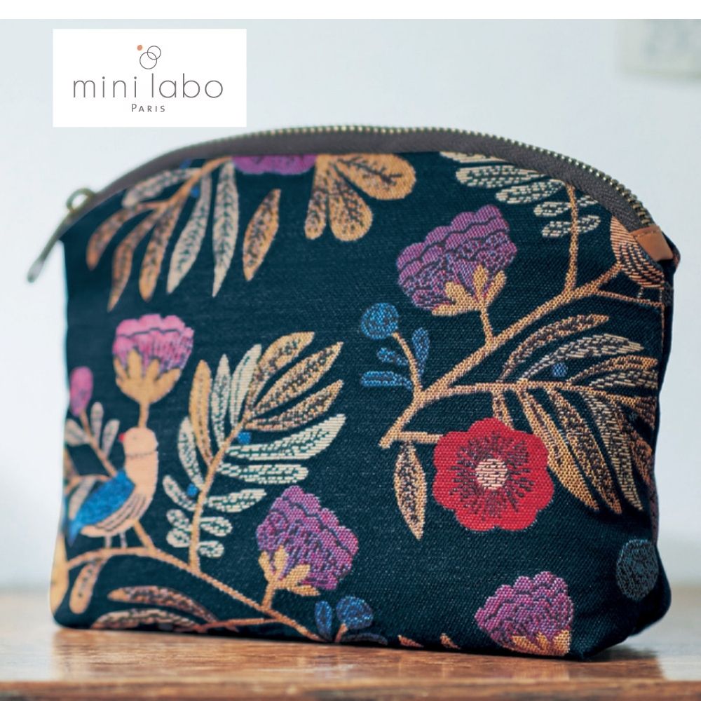 【ミニラボ/mini labo】ジャカード織りのポーチ/冬のお庭 「ミニラボ」
