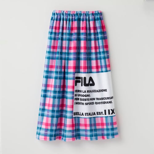 FILA チェック柄80cm丈巻きタオル