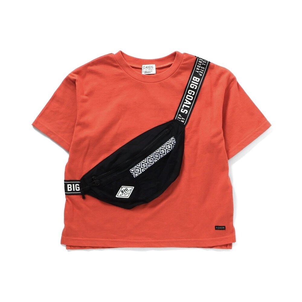 【エフオーキッズ/F.O.KIDS】【120cmのみ】 1枚でスタイリングの主役!ボディバッグドッキングTシャツ【子供服 半袖】