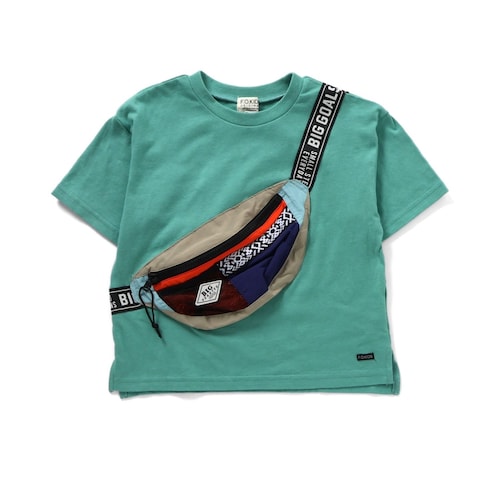 【120ｃｍのみ】 1枚でスタイリングの主役！ボディバッグドッキングTシャツ【子供服 半袖】