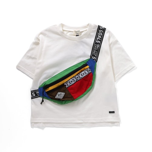 【120ｃｍのみ】 1枚でスタイリングの主役！ボディバッグドッキングTシャツ【子供服 半袖】