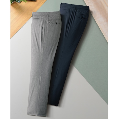 吸汗速乾シャンブレーハイストレッチパンツ（同サイズ２色組）