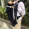 表生地を内側にめくって上部のホックで留めてロールアップすると涼しく使えます