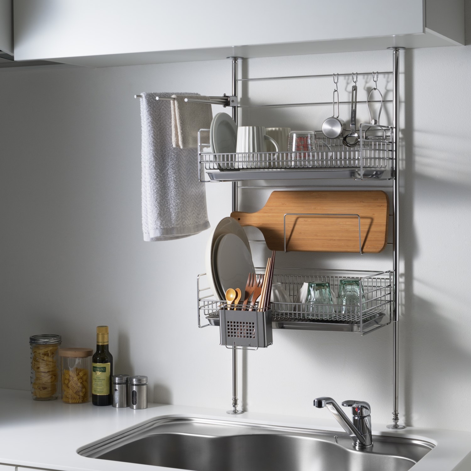 【ベルメゾン】燕三条で作る突っ張りステンレス水切りかご 【ベルメゾン】燕三条で作る突っ張りステンレス水切りかご