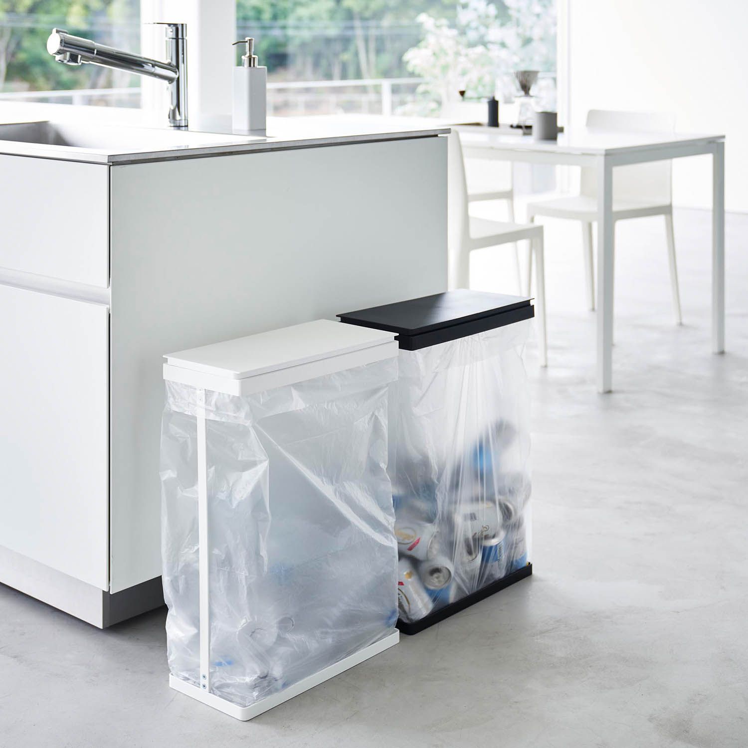 【タワー/tower】スリム蓋付き分別ゴミ袋ホルダー 45L 横開き 【タワー/tower】スリム蓋付き分別ゴミ袋ホルダー 45L 横開き