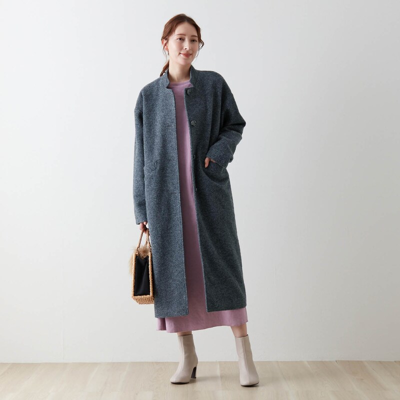 モデル身長168cm／M ※写真は撮影用のため、着丈＋6cmになります