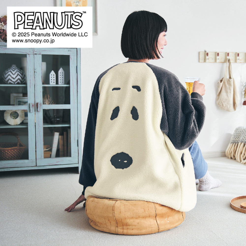 【ピーナッツ/PEANUTS】フェイスボア半纏「スヌーピー」
