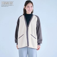 モデル身長168cm／M～L アイボリー×チャコール着用