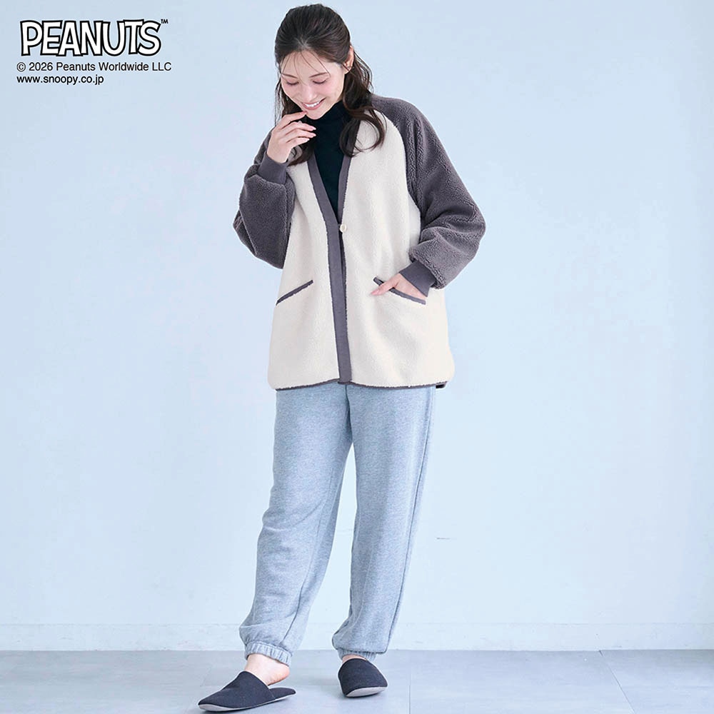 モデル身長168cm／M～L アイボリー×チャコール着用