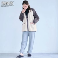 モデル身長168cm／M～L アイボリー×チャコール着用