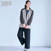 モデル身長168cm／M～L　グレー×チャコール着用